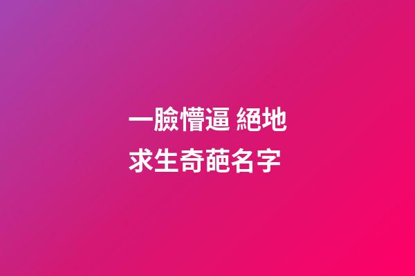一臉懵逼 絕地求生奇葩名字